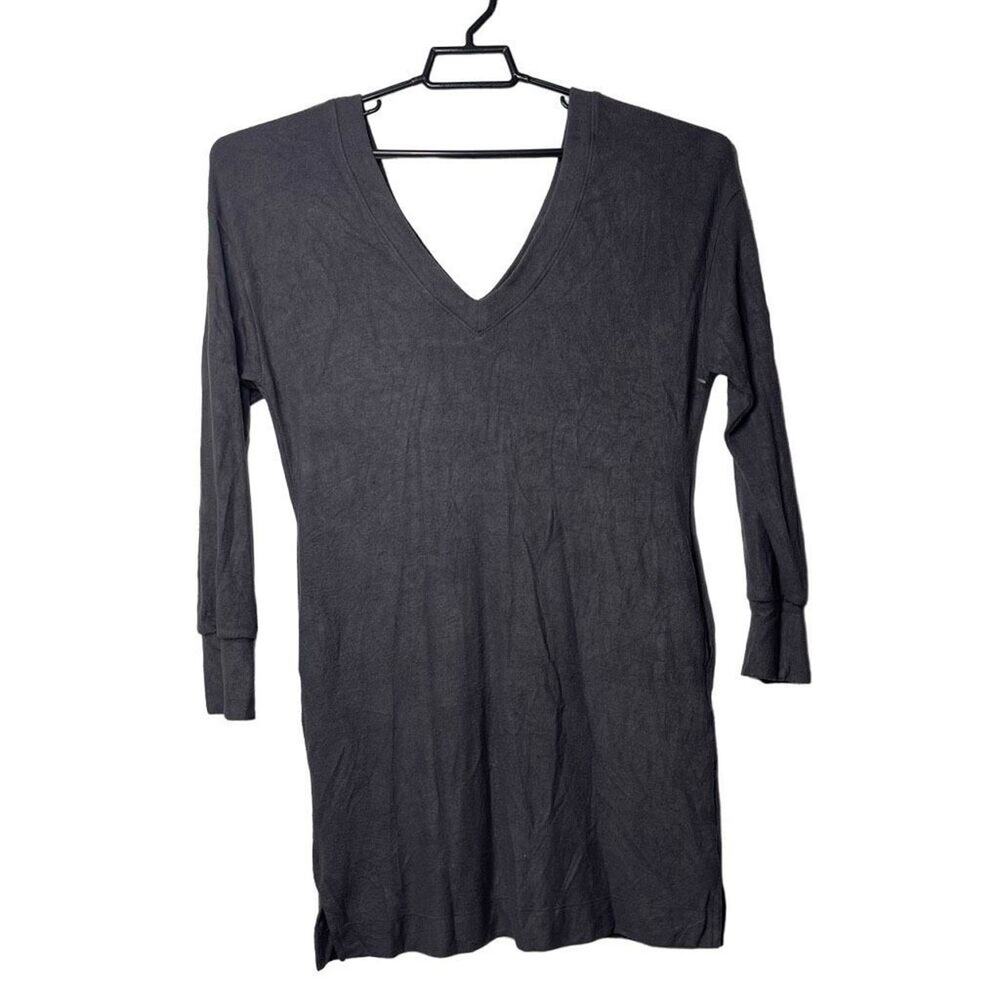 Socialite Double V-Neck Long Sleeves Pullover Tunic Sweater Dress Size X Small